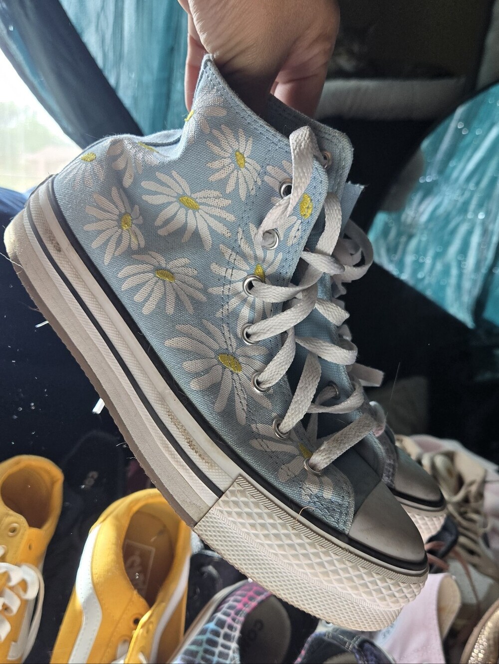 Converse Light Blue Daisy High-Top Sneakers
